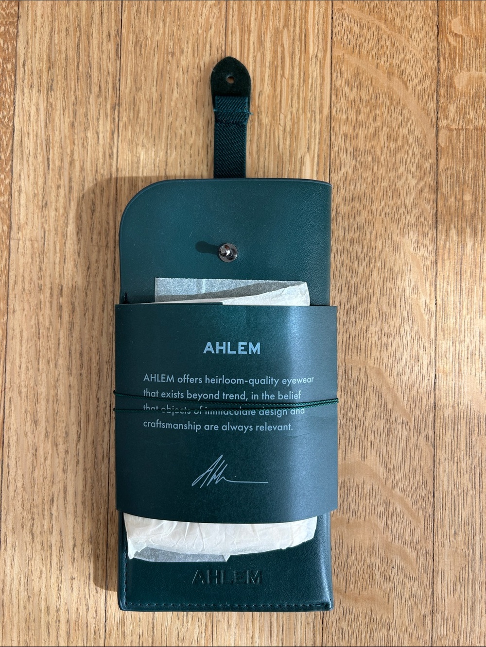 AHLEM Leather Eyewear Case in Deep Green NWOT - Picture 3 of 4